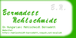 bernadett mehlschmidt business card